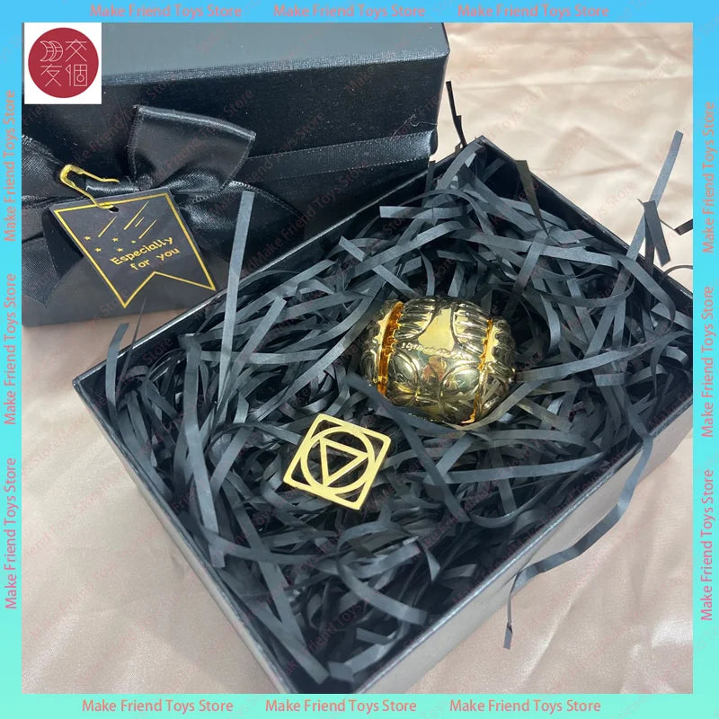 Golden Snitch Ring Box Golden Snitch Ring Box With Rotating Wings Premium Gold-Plated Metal Jewelry Box For Proposal Engagement