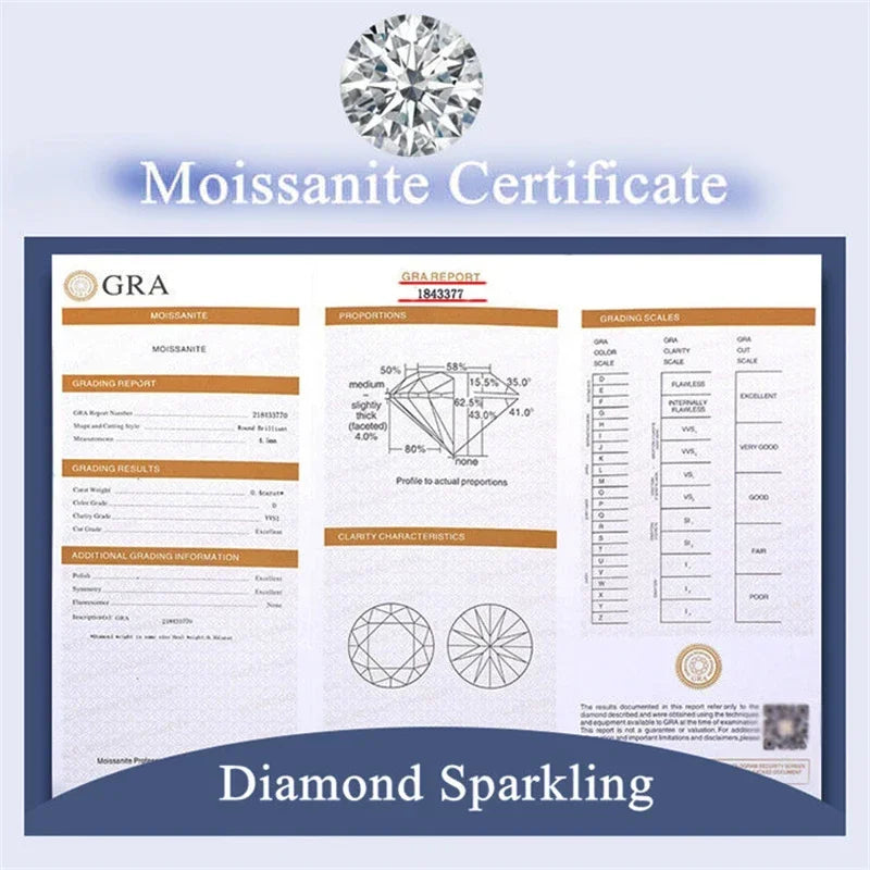 Solid 18K White Gold Ring 1CT Moissanite Male's Wedding Ring Stone Certified Natural Diamond Rings For Man D Color VVS1 Jewelry