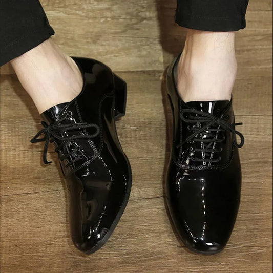Men Latin Dance Shoes For Rumba Waltz Ballroom Party Salsa Tango Modern Dance Shoes Patent/Matte Leather Boy's Dance Sneaker
