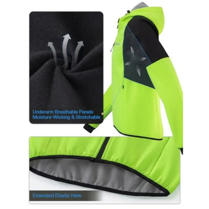 BERGRISAR Winter Cycling Jackets for Men Windbreaker Water-Resistant with Hood Bike Bicycle Biking Jackets