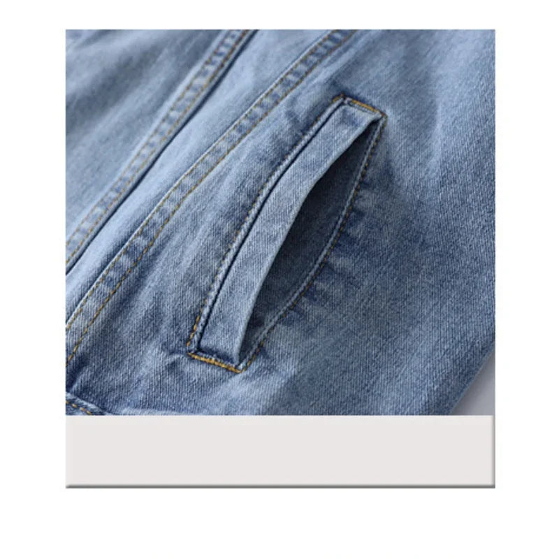 Vintage Women Jacket 2026 Autumn Winter Oversize Denim Jackets Washed Blue Jeans Coat Turn-down Collar Outwear Bomber Jacket