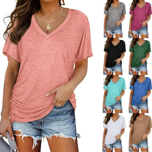 Solid Casual Loose Blouses For Women Fashion 2026 Summer Vintage Women's Oversized Shirts And Blouses Elegant Youth Female Tops