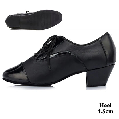Men Latin Dance Shoes For Rumba Waltz Ballroom Party Salsa Tango Modern Dance Shoes Patent/Matte Leather Boy's Dance Sneaker