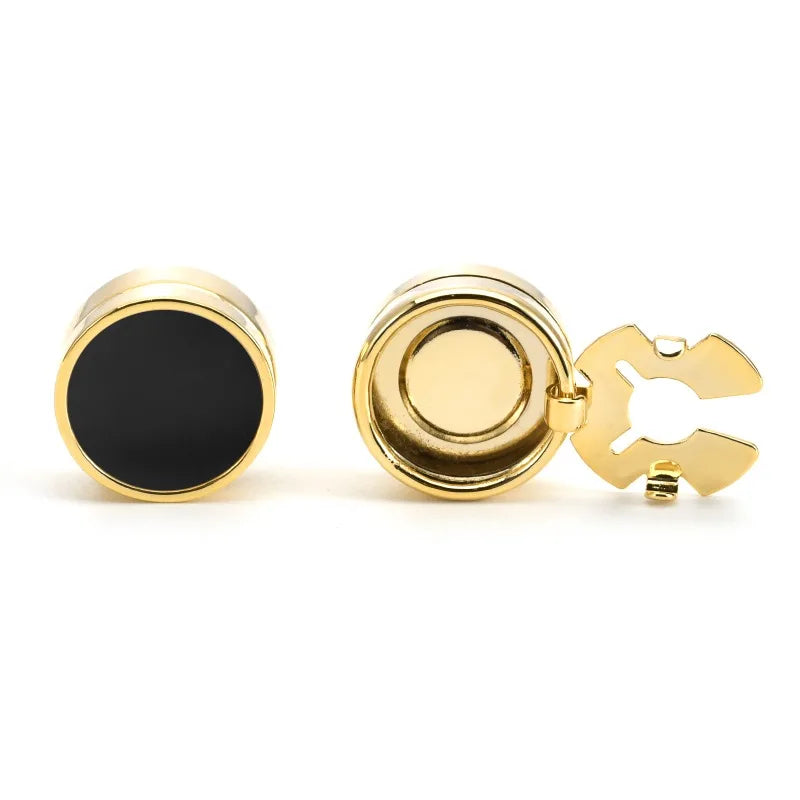 Fashion Round Cuff Link Banquet Wedding Men's Cufflinks Luxulry Jewelry Shirt Cover Buttons Clothing Decoration Accessories
