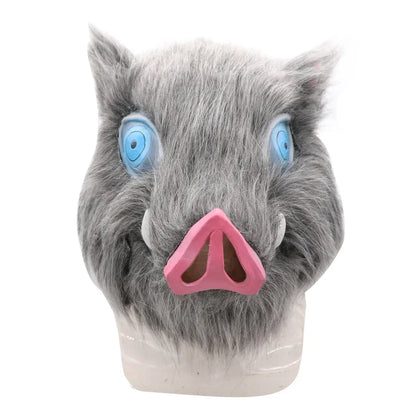 2026 Halloween Inosuke Hashibira Masker Helm  Cosplay Cape Haar Varkensmasker Hoofddeksels