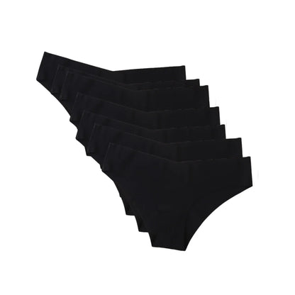 7Pcs/Set Women's V-Waist Panties Seamless Low-Waist Bikin Briefs Ladies Sexy Lingerie Ice Silk No Show Invisible Underwear XS-XL