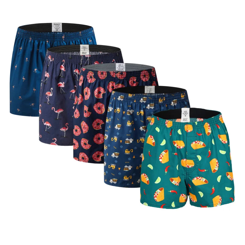 3PCS 100% Cotton Men's Boxer Briefs Men's Sports Shorts Home Comfort Casual Men's Panties Loose Soft Men's Underwear Aro Pants