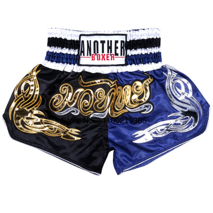 Muay Thai Fight Kickboxing Shorts Fitness Men Women Kids Boxing Shorts Embroidery Thailand Gym Training Black MMA Jujitsu Pants