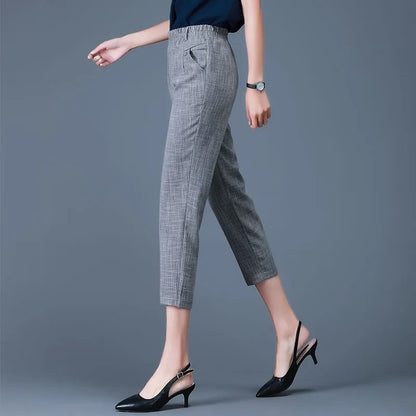Casual Capris For Women Small Stature Thin Summer High Waisted Straight Tube Loose Fitting And Slimming Over Harun Pant