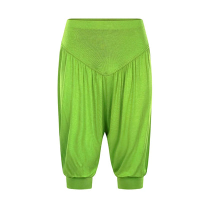 Summer Women Capri Pants Elastic Casual Loose High Waist Bloomers Joggers Sports Fitness Yoga Sweatpants Trousers