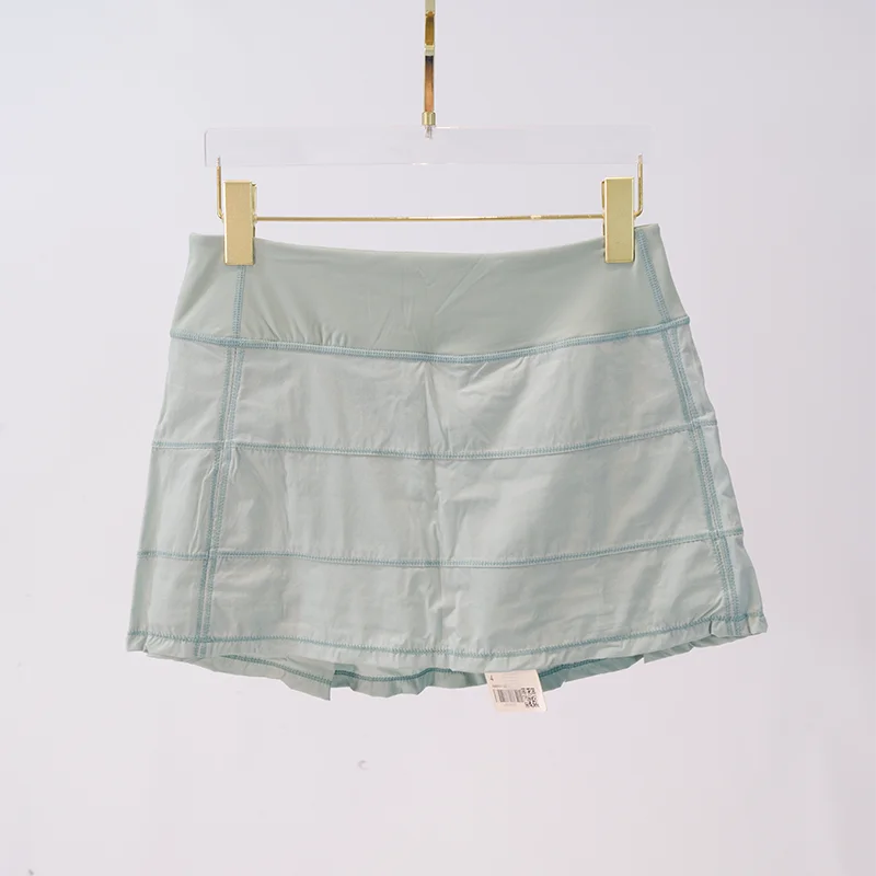 LULU FLORA Solid Color Women's Summer Sport Yoga Shorts High-Waisted Tight Simple Quick-Dry Breathable Tennis Pleated Skirt