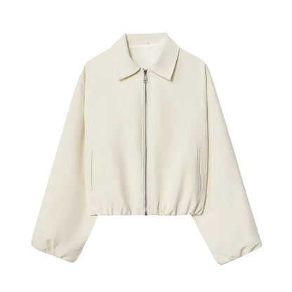 MUJER Puffed Bomber Jackets for Women Zip Varsity Cropped Jacket Woman Demi-season Jacket for Women Outerwears Womens Coats