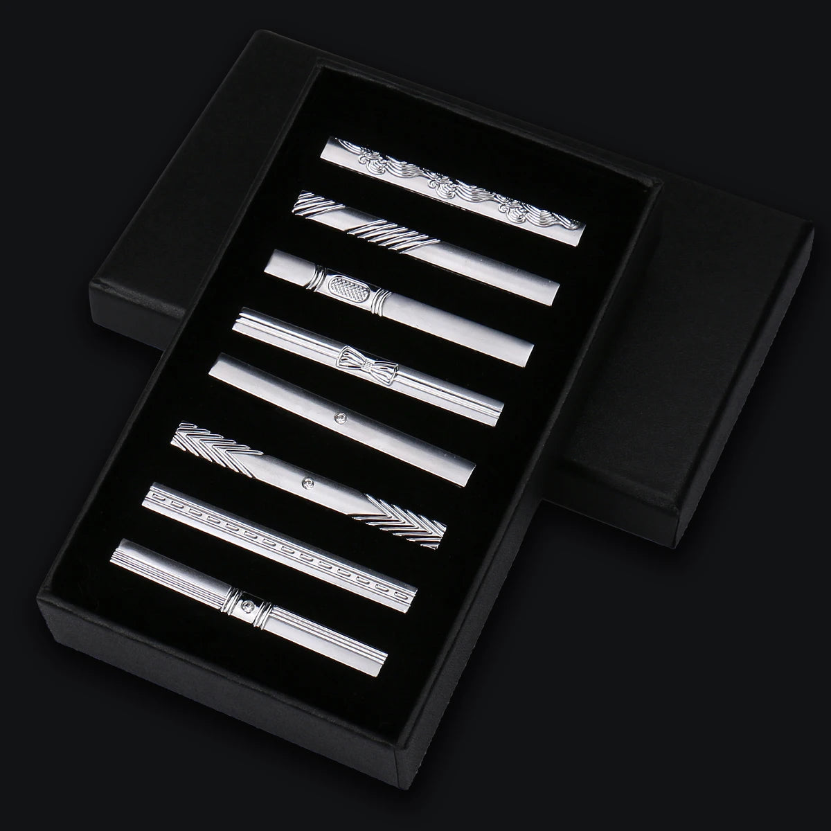 Luxury Men's Tie Clips Set Gifts Box Hight Quality Tieclip Business Accessories Suit 8 Pieces Set Multiple Styles Gifts For Men