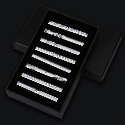 Luxury Men's Tie Clips Set Gifts Box Hight Quality Tieclip Business Accessories Suit 8 Pieces Set Multiple Styles Gifts For Men