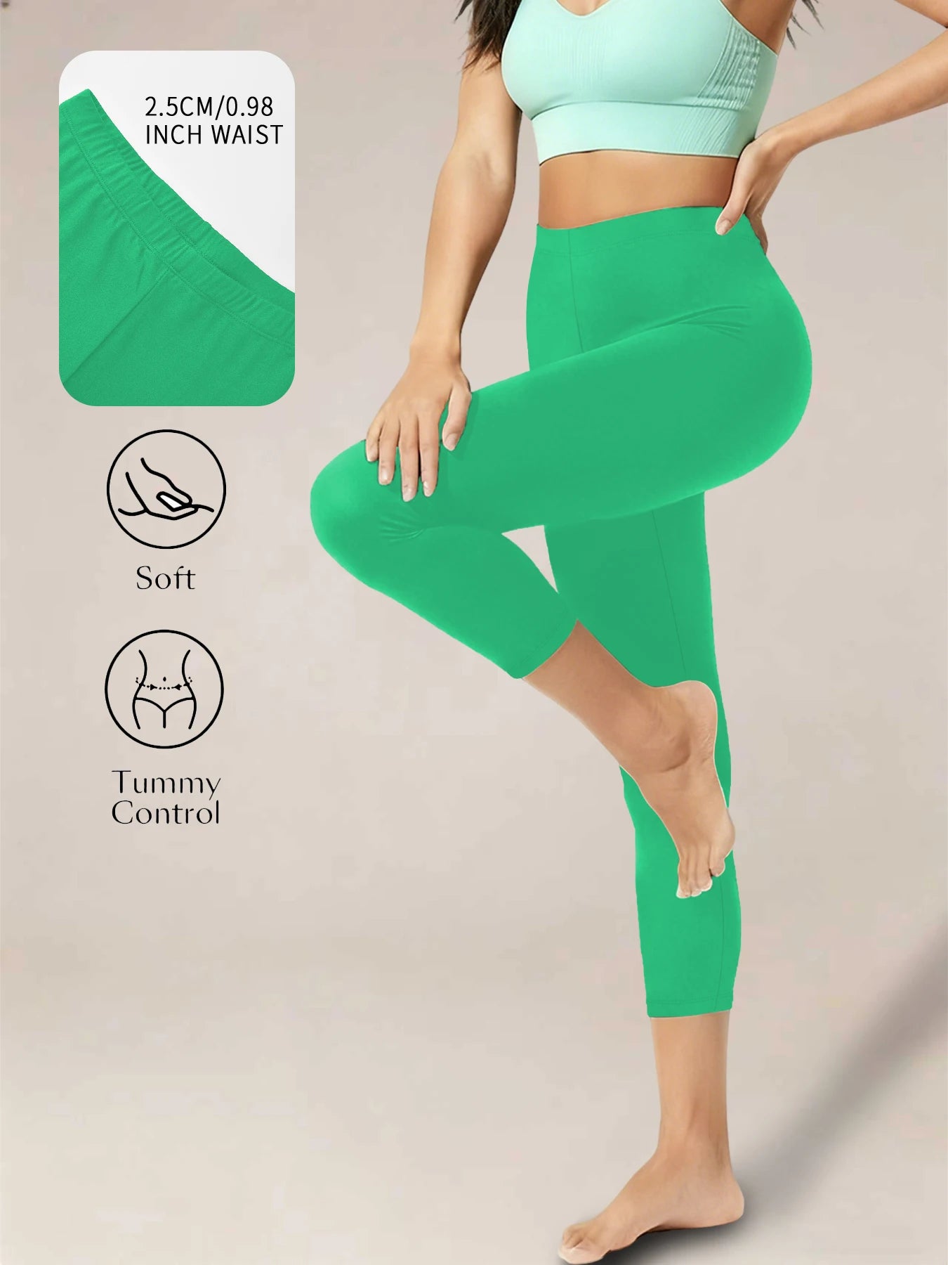 Super Soft Yoga Running Pants Women Capri Leggings No See Through Athletic Workout Home Casual Leggings