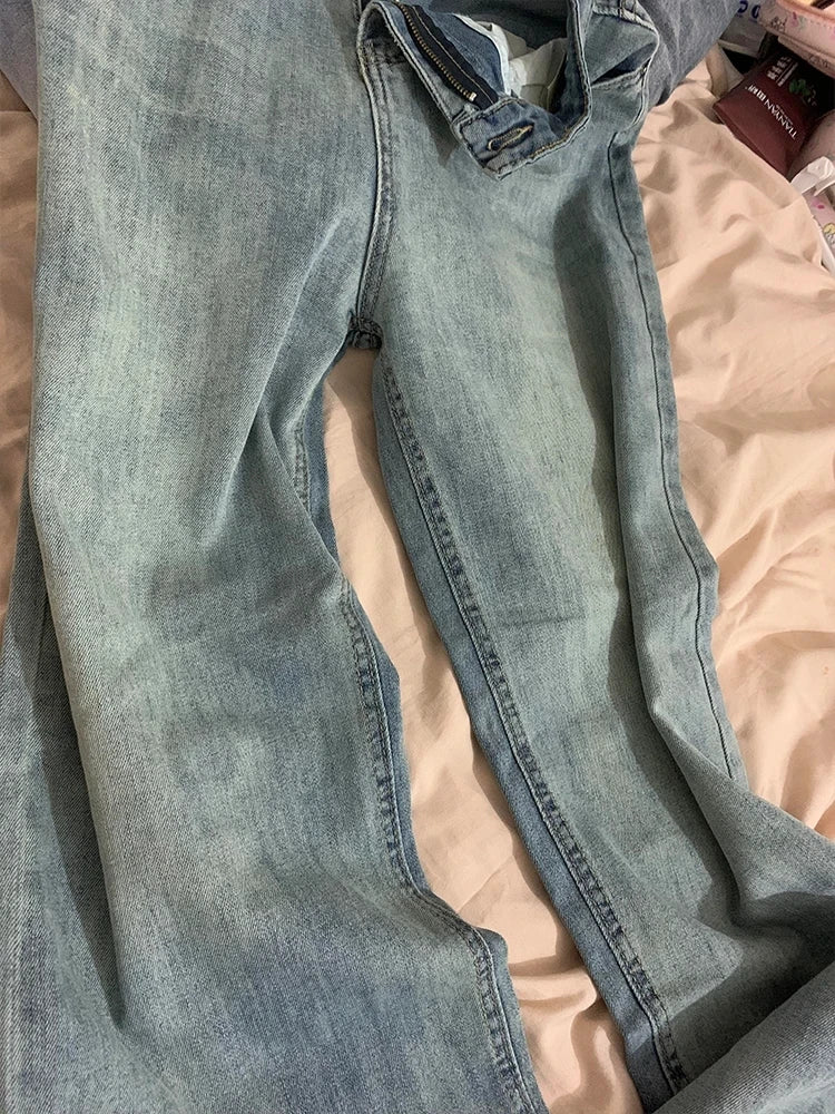 Womens High Waist Loose Jeans Straight Wide Leg Trousers Autumn Winter New Bootcut for Pear Shape Body Comfort Fit