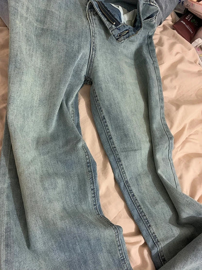 Womens High Waist Loose Jeans Straight Wide Leg Trousers Autumn Winter New Bootcut for Pear Shape Body Comfort Fit