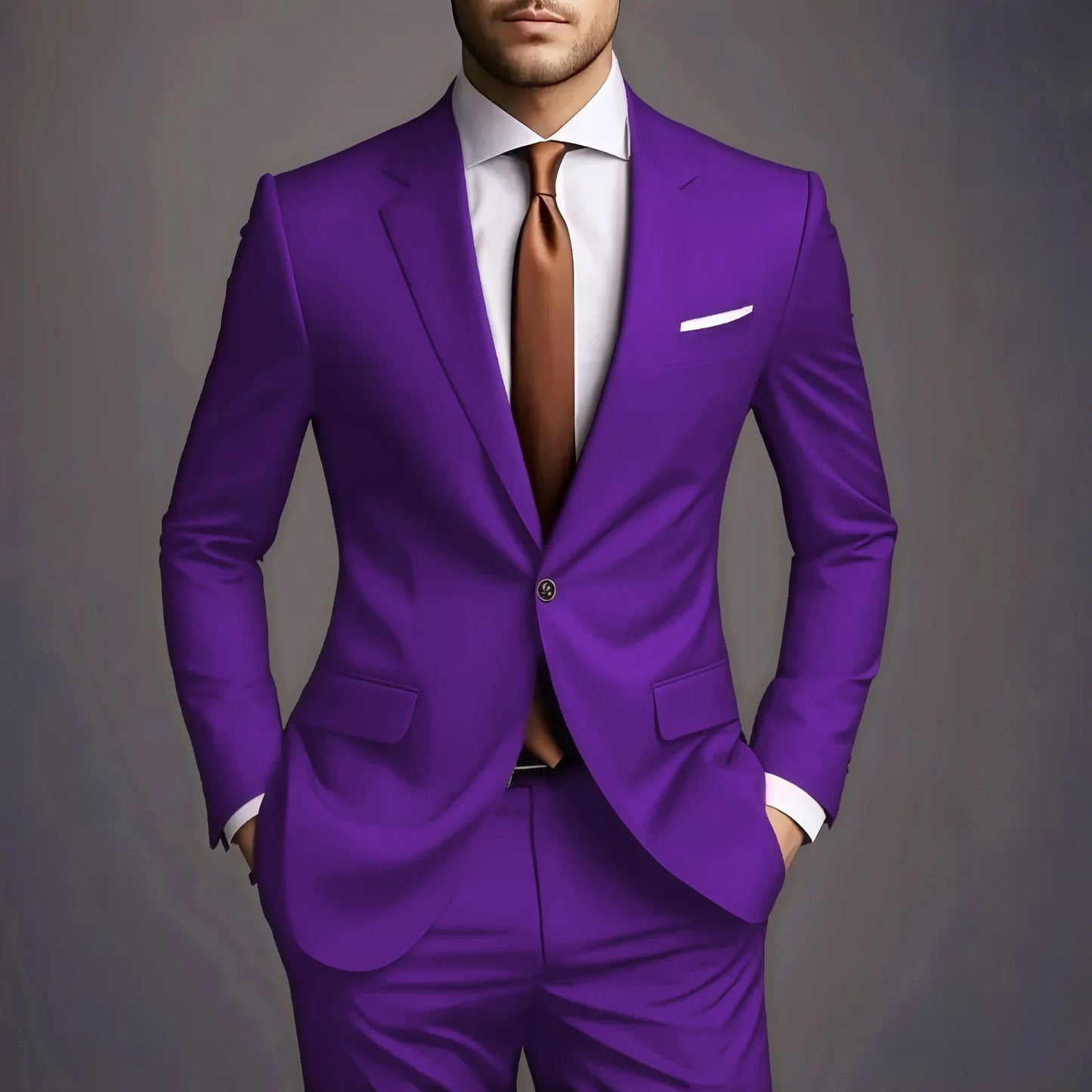 2026 New Luxury Elegant Men's Suits 2 Piece Set Fashion Korean Casual Slim Fit Social Groom Wedding Tuxedo