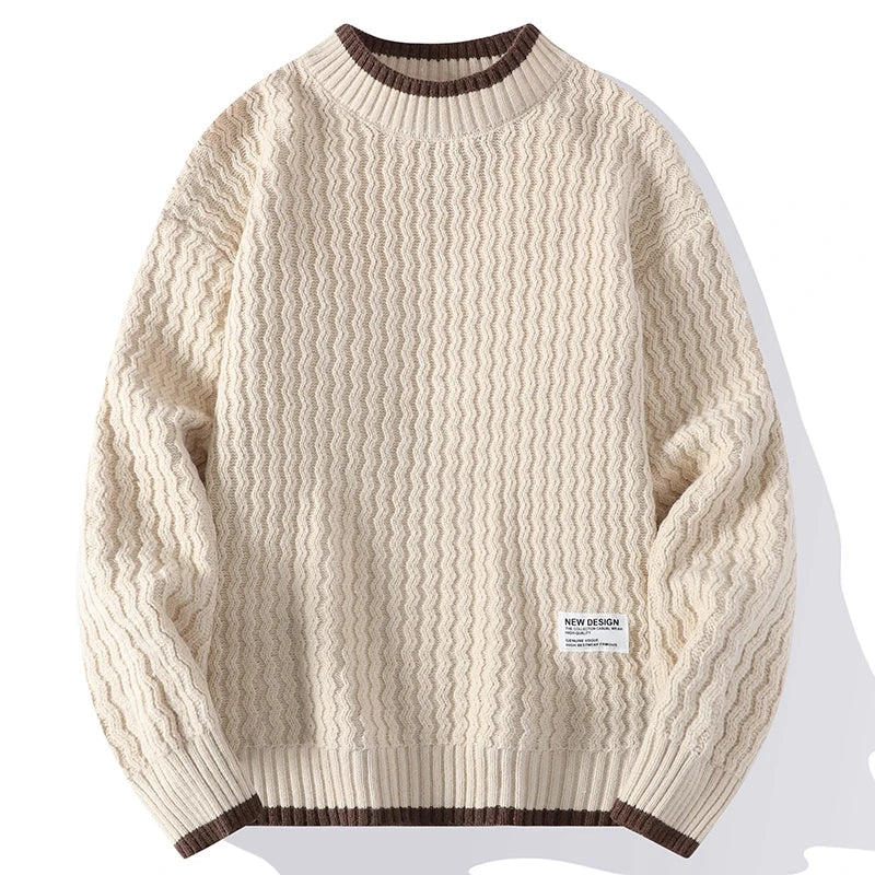Legible Autumn and Winter Casual Sweaters Men Round Neck Collar Knitted Pullovers Male Loose Sweater Man