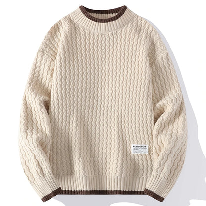 Legible Autumn and Winter Casual Sweaters Men Round Neck Collar Knitted Pullovers Male Loose Sweater Man