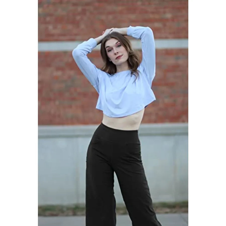 Capri Pants for Women Wide Leg Yoga Cropped Pants with Pockets Loose Casual Summer Pant