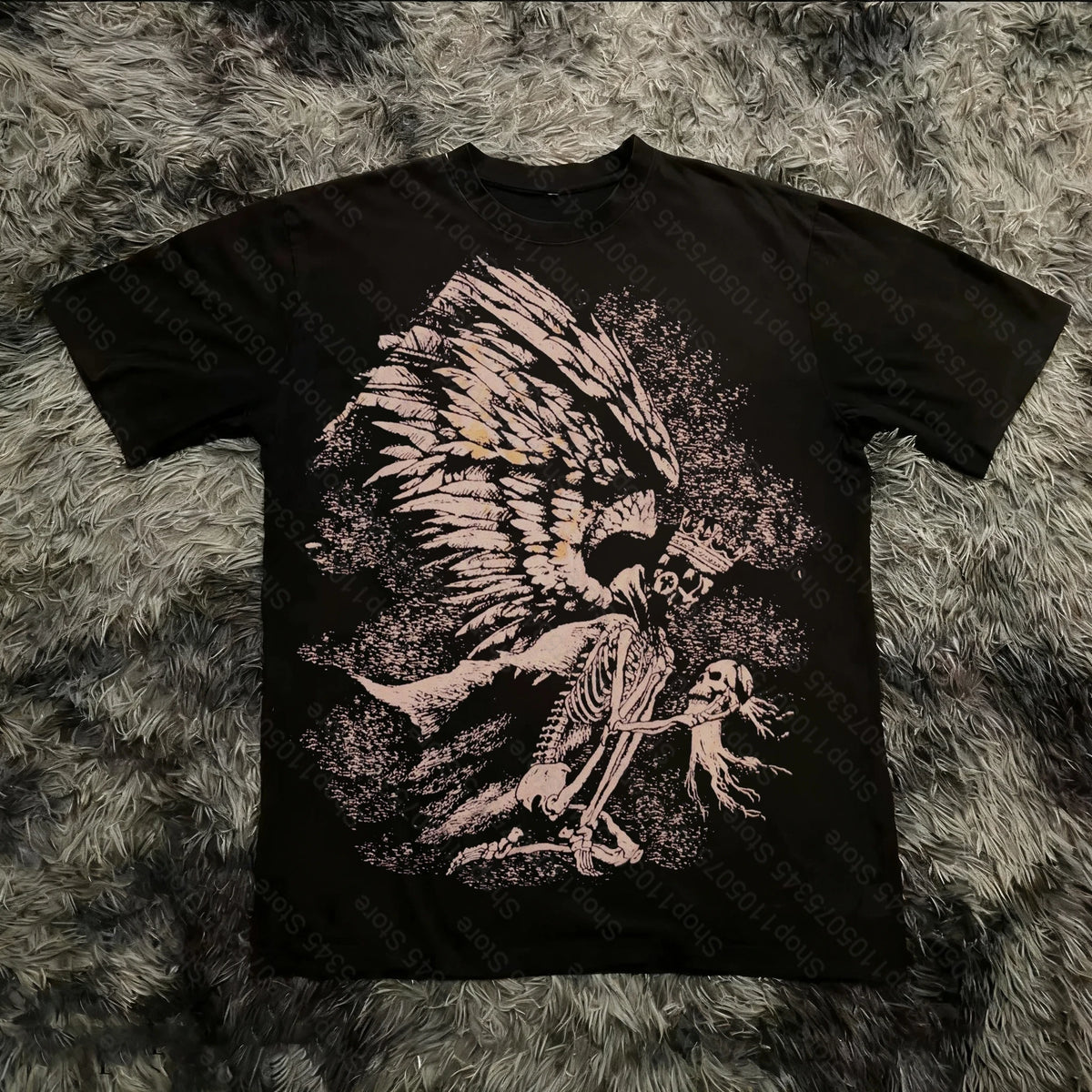 Retro Classic Gothic Style T-shirt Print Oversized Shirt High Street Shirts Gothic Round Neck Cotton Tops New Mens Women T Shirt
