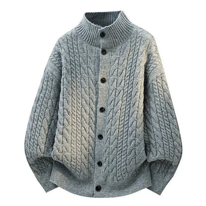 Legible Autumn and Winter Casual Sweater Men Loose Knitted Cardigan Male Round Neck Collar Sweatercoats Man