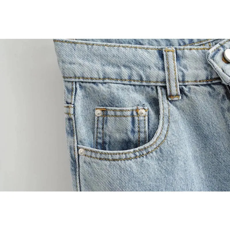 Women's High Waist Jeans 2025 Spring Fall Relaxed Straight Leg Raw Hem Floor-Length Vintage Inspired Daily Uniform