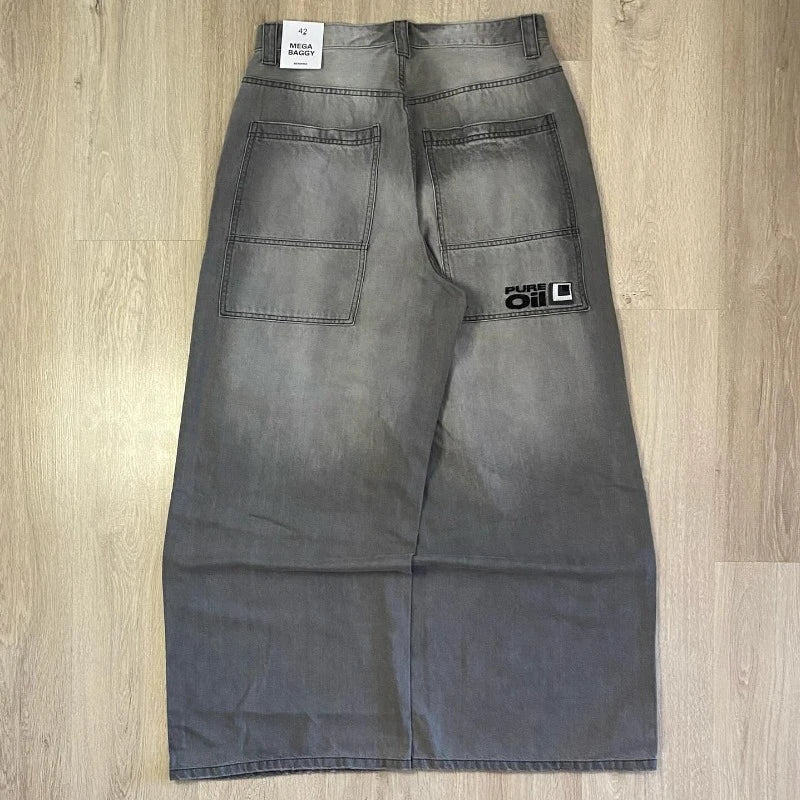 Y2K Harajuku New Punk Feng Shui Washing Old Baggy Jeans Female