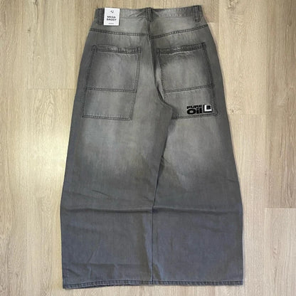 Y2K Harajuku New Punk Feng Shui Washing Old Baggy Jeans Female