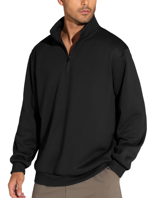 THE GYM PEOPLE Men's Half Zip Sweatshirt Long Sleeve Fleece Pullover Basic Workout Tops