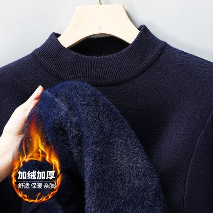 Half Turtleneck Knitwear Sweater New Autumn/Winter Mock Neck Sweatshirts Solid Color Pullovers Man Brand Casual Mens Clothing
