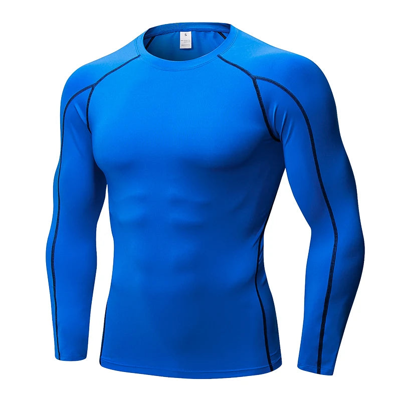 Men's Compression Shirt Long Sleeve Sports Workout T-Shirts Sport Quick Dry Fitness Running Tops Gym Sports Tights
