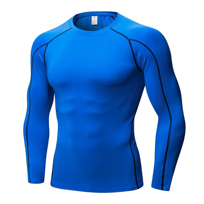 Men's Compression Shirt Long Sleeve Sports Workout T-Shirts Sport Quick Dry Fitness Running Tops Gym Sports Tights