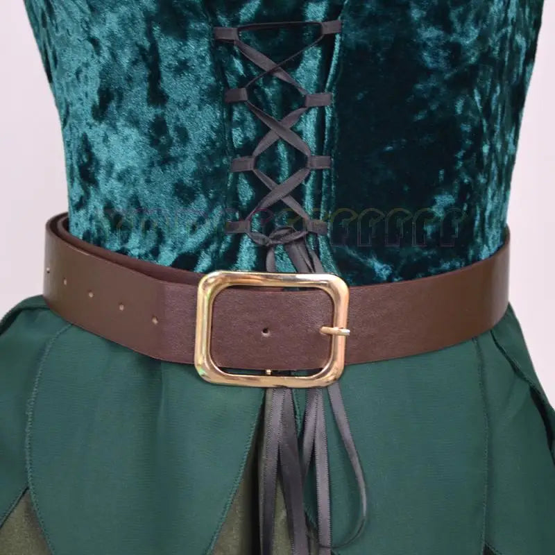 Medieval elf Disguise Role Play Easter Green Dress for Female Fairy Halloween Party Renaissance Carnival Fantasy Stage Performance Costume