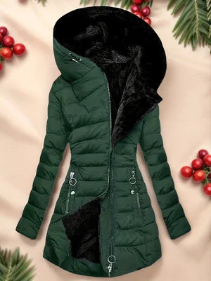 SQ25033006 Directional Warm and Elegant Specialized Cotton Jacket for Women with Zippered Fit Long Sleeve Cotton Outerwear Hoode
