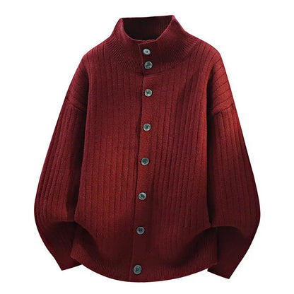 Legible Autumn and Winter Casual Sweater Men Loose Knitted Cardigan Male Round Neck Collar Sweatercoats Man
