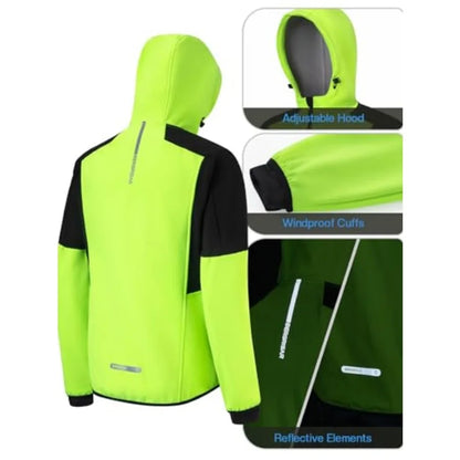 BERGRISAR Winter Cycling Jackets for Men Windbreaker Water-Resistant with Hood Bike Bicycle Biking Jackets