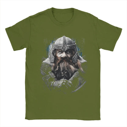 Gimli L-Lords Of The R-Rings T Shirt Men Pure Cotton Funny T-Shirt Round Neck  Tees Short Sleeve Tops 6XL