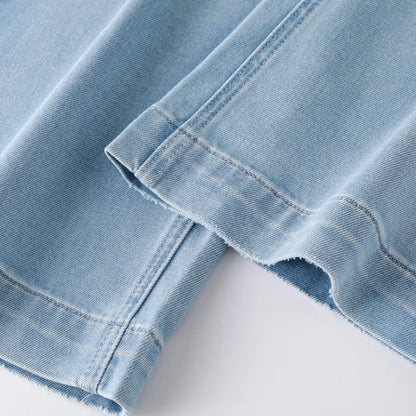 ZJYT Summer Women's Flared Jeans Thin Pants High Street Fashion 2026 New High Waist Casual Blue Denim Trousers Female Bottoms