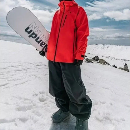 Fashion Single Board Ski Pants Casual Track High Waist Wide Pants Waterproof Wear Resistant Professional Double Board Ski Pants