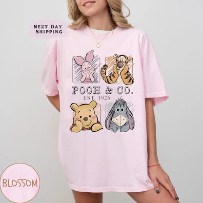 2026 Retro Winnie The Pooh and Friends T-shirt, Winnie The Pooh Company T-shirt From 1926, Tigger, Piglet, Eeyore