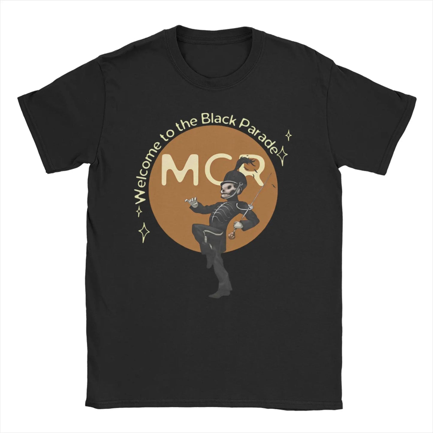 Short Sleeved Round Neck Y2k Tshirt Men Clothing New in Top & Tees Mens T-Shirt Cat Parade Band Punk My Chemical Romance