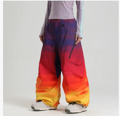 Gsou Snow Men's Women's Snowboard Pants Waterproof Windproof Ski Trousers Thermal Winter Workwear Loose Fit Outdoor Sportswear