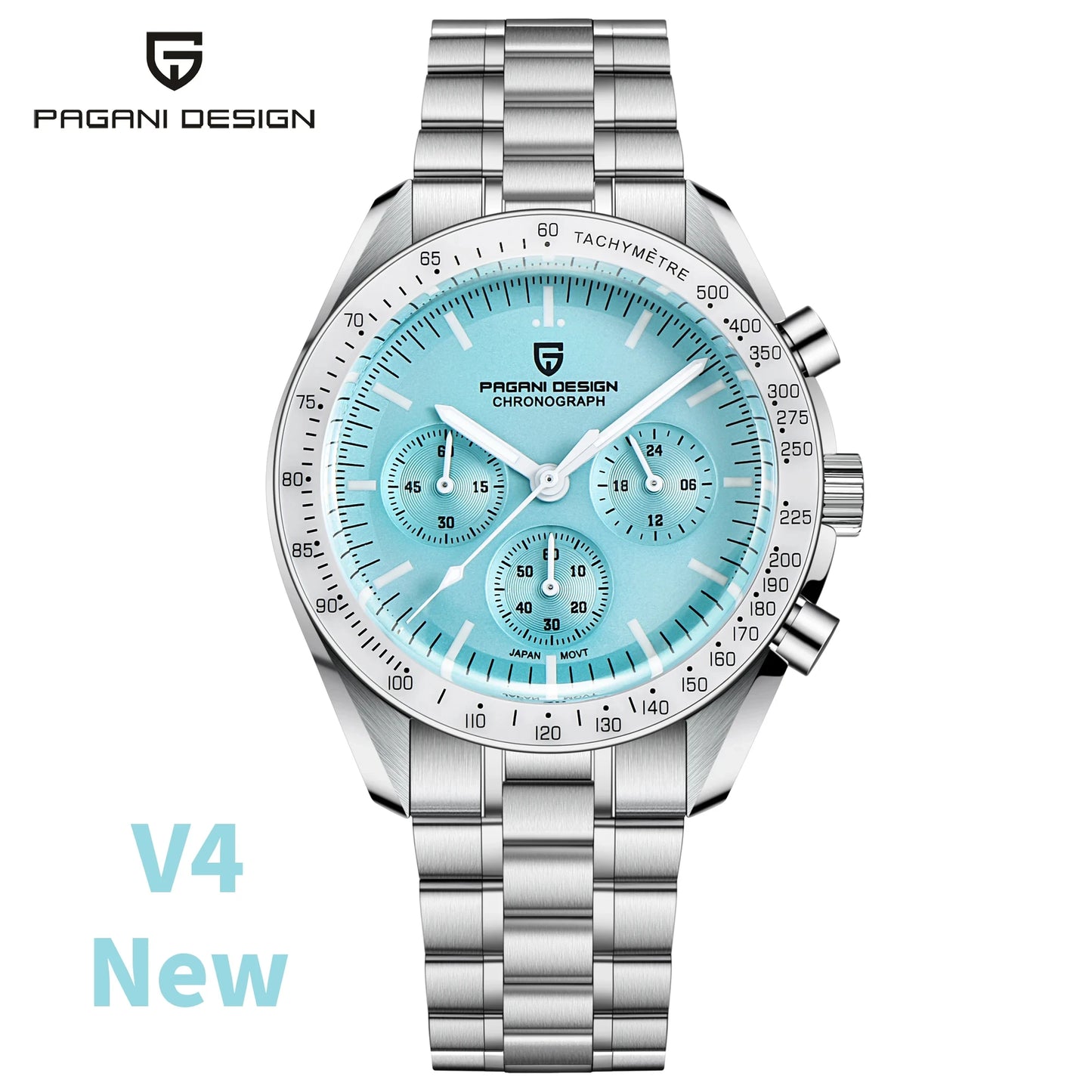 PAGANI DESIGN New Retro Red Watch Luxury Quartz Watches For Men Stainless steel Luminous AR Sapphire crystal Chronograph Man