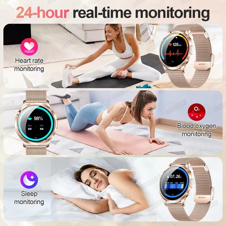Fashion Women Smart Watch 1.32”AMOLED 100+dials Heart Rate Blood Oxygen Blood Pressure Monitoring Waterproof Give a Gift 2026New