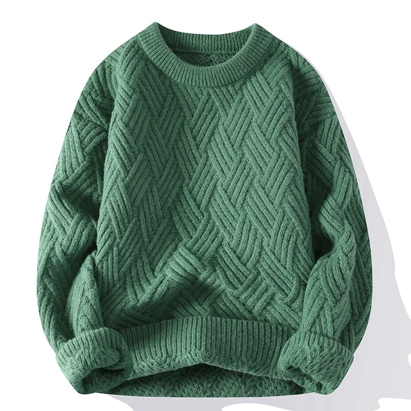 Legible Autumn and Winter Casual Sweaters Men Round Neck Collar Knitted Pullovers Male Loose Sweater Man