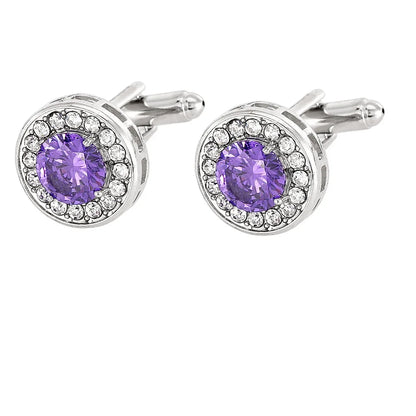 Men Luxury Vintage Metal Cufflinks Zircon Cuffs French Square Buckle Shirt Crystal Copper Cuffs