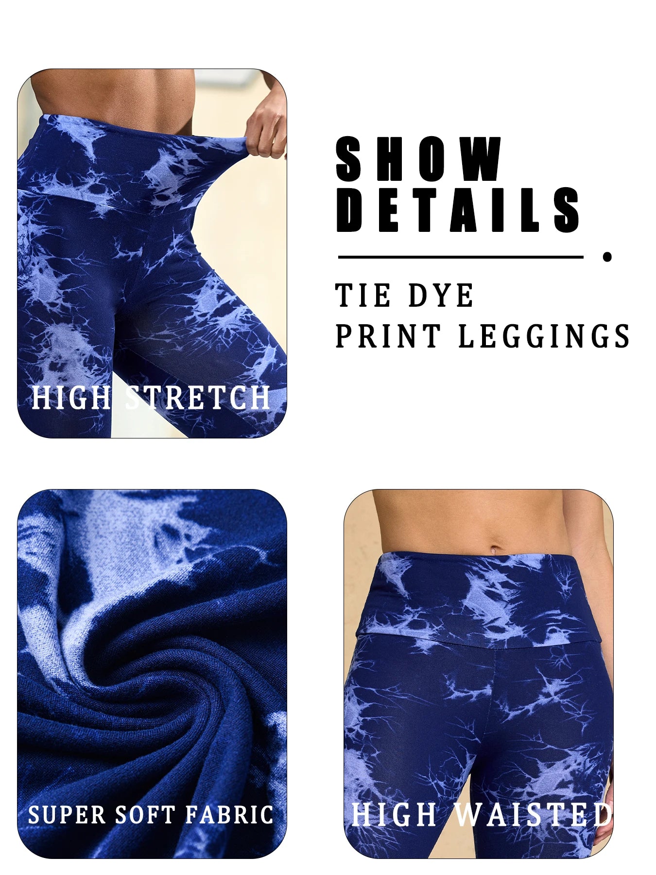 Super Soft High Waisted Tie Dye Sport Capri Pants for Women No See Through Workout Running Yoga