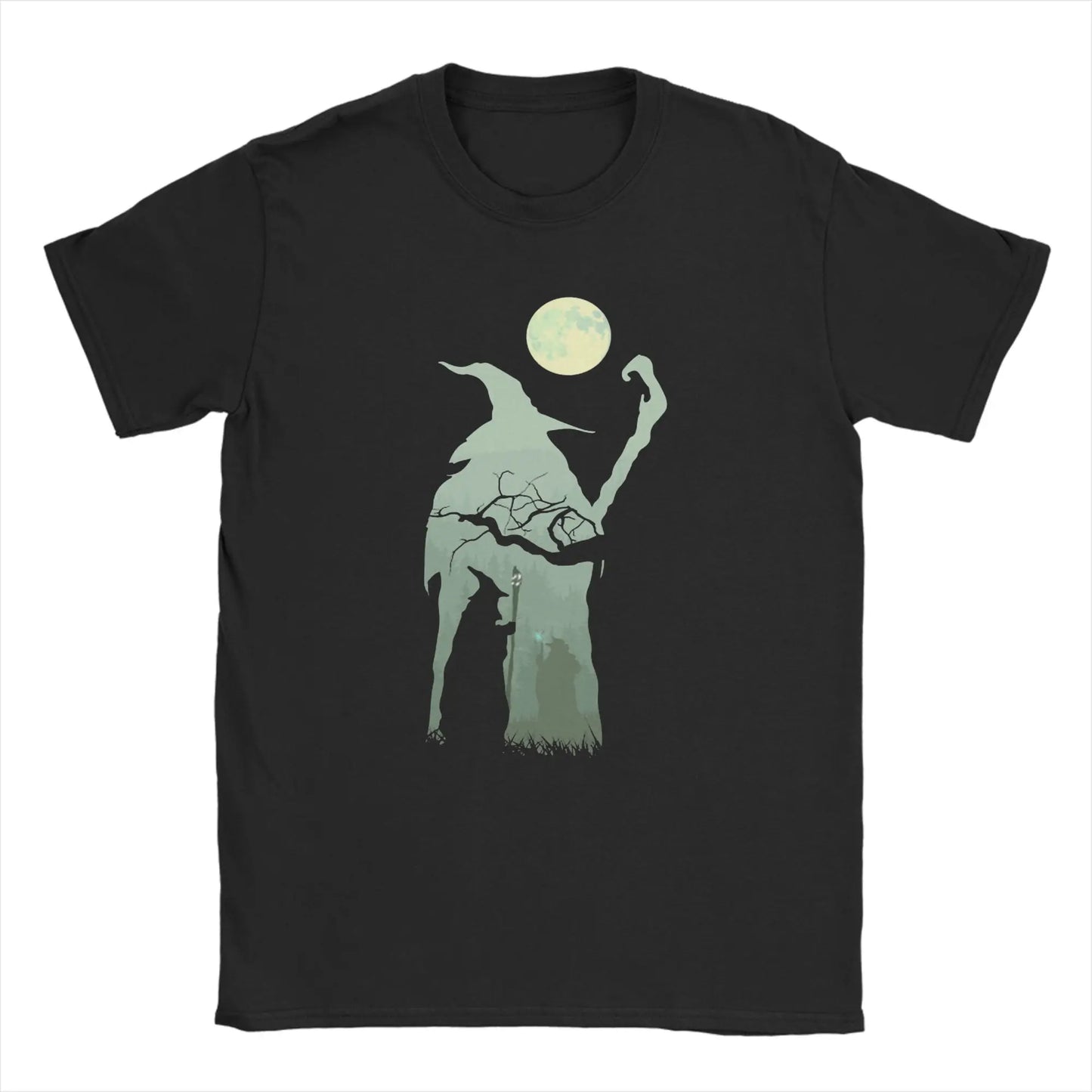 Novelty Into the Forest Tshirts Men Cotton Short Sleeve L-Lords Of The R-Rings Gandalf Wizard Hobbit Crewneck Summer Clothing